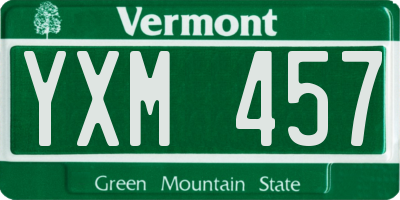 VT license plate YXM457