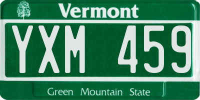 VT license plate YXM459