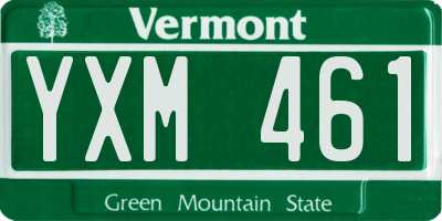 VT license plate YXM461