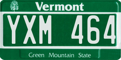 VT license plate YXM464