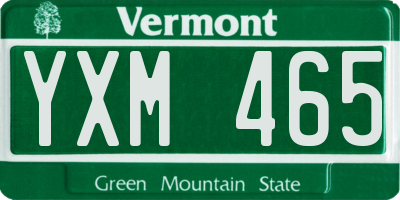 VT license plate YXM465