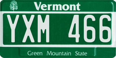 VT license plate YXM466