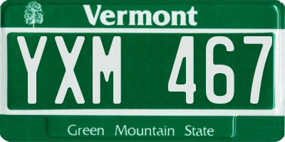 VT license plate YXM467
