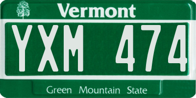 VT license plate YXM474