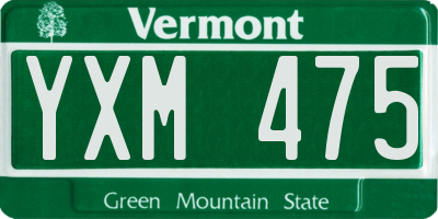 VT license plate YXM475