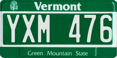 VT license plate YXM476