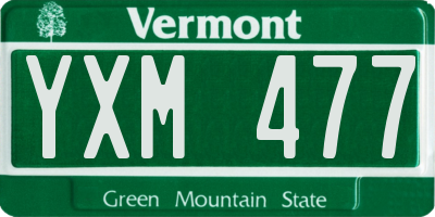 VT license plate YXM477