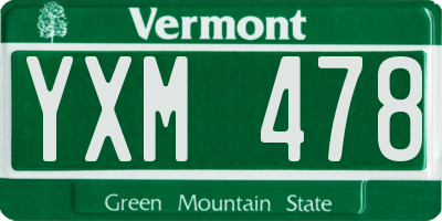 VT license plate YXM478