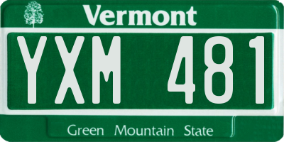 VT license plate YXM481