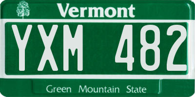 VT license plate YXM482