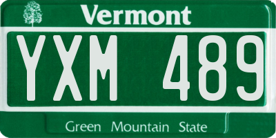 VT license plate YXM489