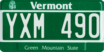 VT license plate YXM490