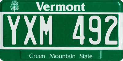 VT license plate YXM492
