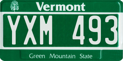 VT license plate YXM493