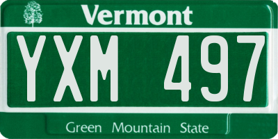 VT license plate YXM497