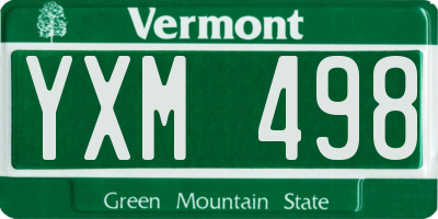 VT license plate YXM498