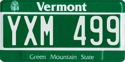 VT license plate YXM499