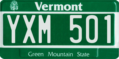 VT license plate YXM501