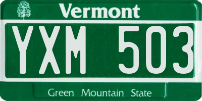 VT license plate YXM503