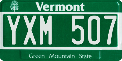 VT license plate YXM507