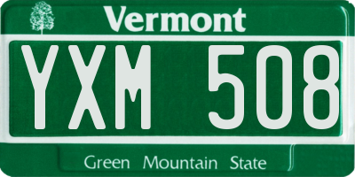 VT license plate YXM508