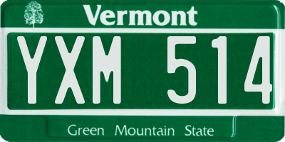 VT license plate YXM514
