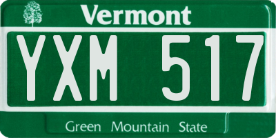 VT license plate YXM517