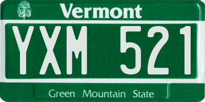 VT license plate YXM521