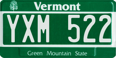 VT license plate YXM522