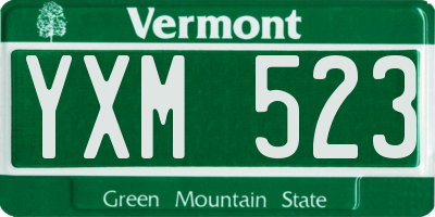 VT license plate YXM523
