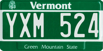 VT license plate YXM524