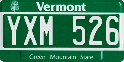 VT license plate YXM526