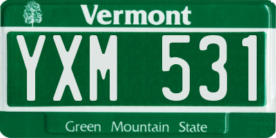 VT license plate YXM531