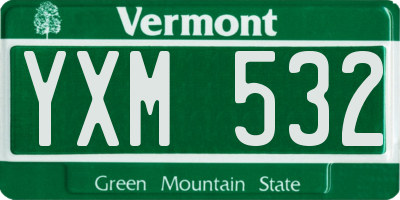 VT license plate YXM532