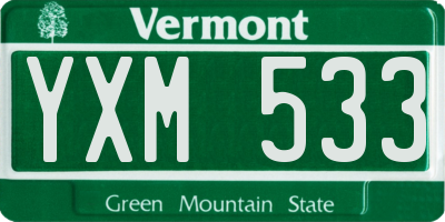 VT license plate YXM533