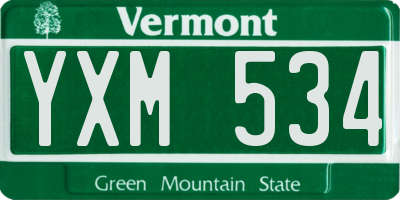 VT license plate YXM534