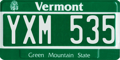 VT license plate YXM535