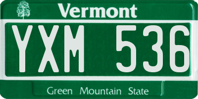 VT license plate YXM536