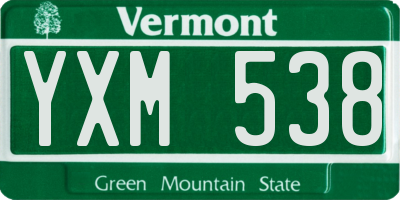 VT license plate YXM538