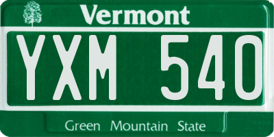 VT license plate YXM540