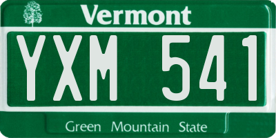 VT license plate YXM541