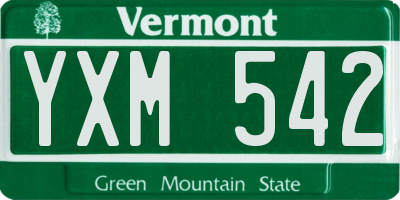 VT license plate YXM542