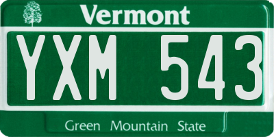 VT license plate YXM543
