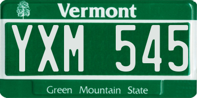 VT license plate YXM545