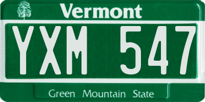 VT license plate YXM547