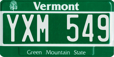 VT license plate YXM549