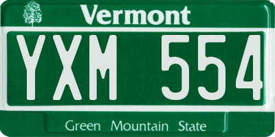 VT license plate YXM554