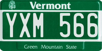 VT license plate YXM566