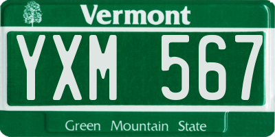 VT license plate YXM567