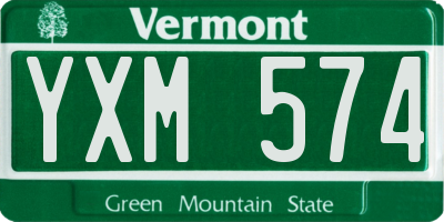 VT license plate YXM574